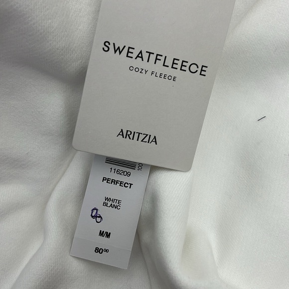 Aritzia color white Cozy Fleece Boyfriend Zip Hoodie - Picture 3 of 7